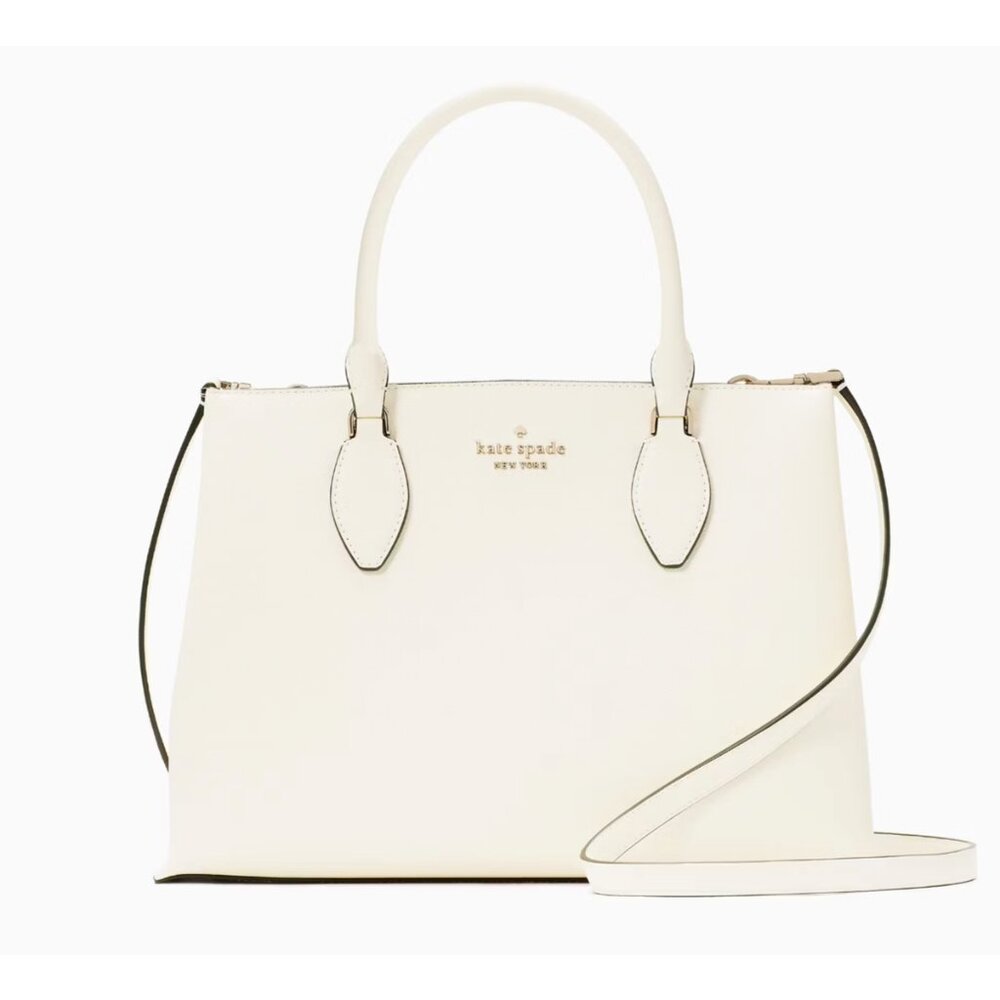 New Kate Spade Rae Medium Satchel Saffiano Meringue